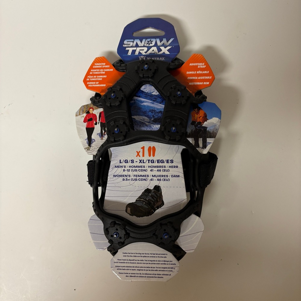 Snow Trax by Yaktrax Ice Cleats Shoe Traction Spikes L/XL Black 144087